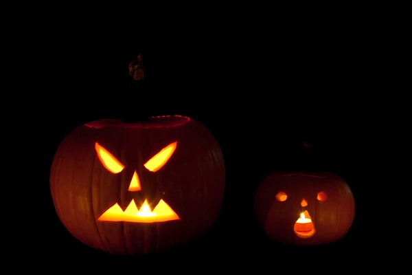 Halloween scary jack'o'lantern pumpkin faces — Stock Photo, Image