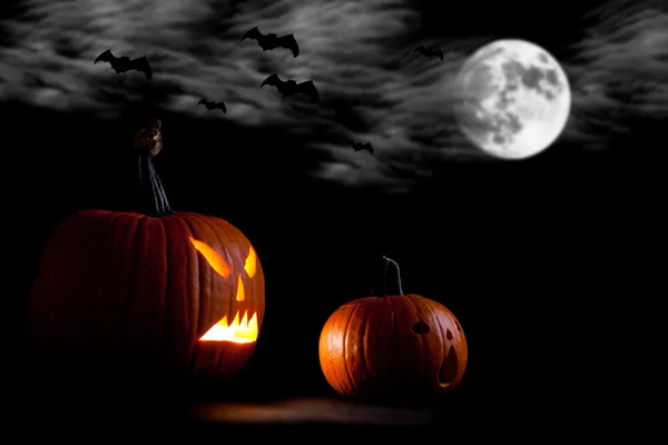 stock image Halloween scary jack'o'lantern pumpkin faces