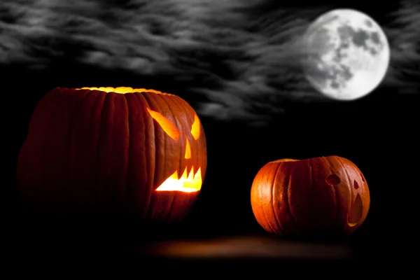 stock image Halloween scary jack'o'lantern pumpkin faces