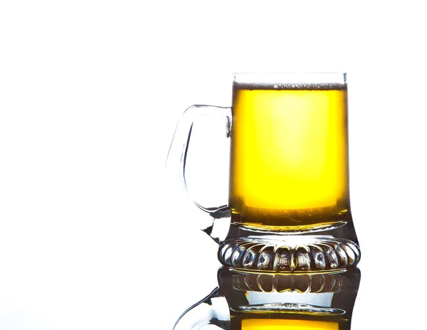 맥주 흰색 절연 — 스톡 사진