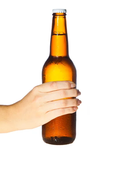 Close-up Of Hand Holding Empty Beer Bottle — Stock Photo © Krakenimages ...