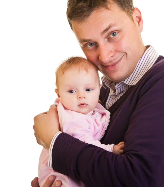 Bebé niña en los brazos de los padres —  Fotos de Stock