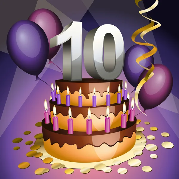 10 周年記念ケーキ — ストックベクタ