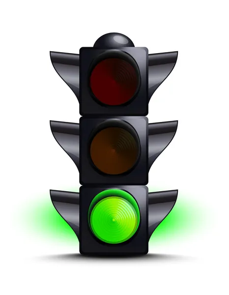 Semáforo en verde — Vector de stock