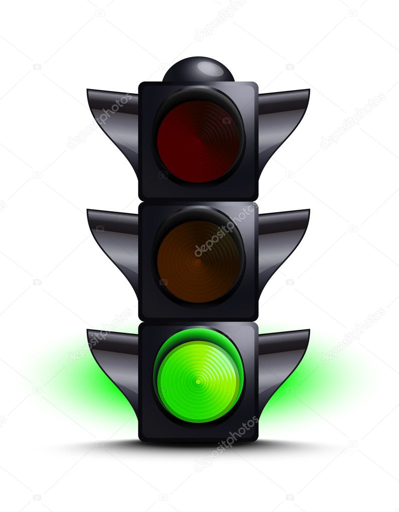 Traffic light on green