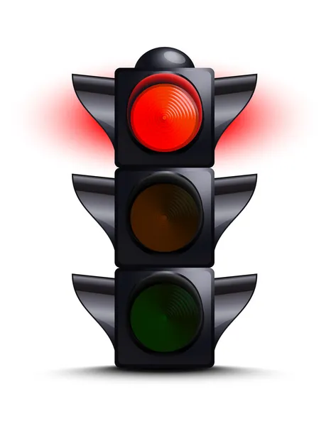 Kırmızı ışıkta trafik ışığı — Stok Vektör