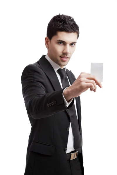 Holding a business card — Stock Photo, Image