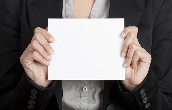 Holding a paper card — Stock Photo, Image
