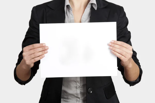 Holding a paper card — Stock Photo, Image
