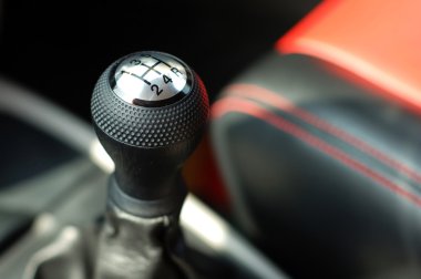 Gearshift of sportive car clipart