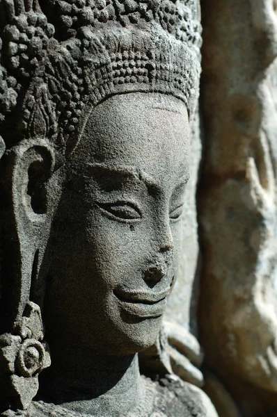 雕塑的仙女，柬埔寨，暹粒 — 图库照片