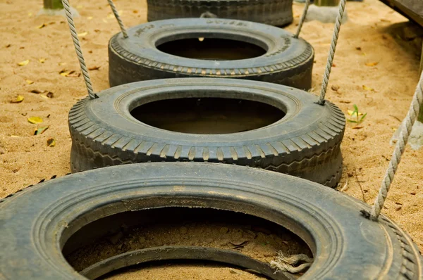 Line of tyres — Stock Photo, Image