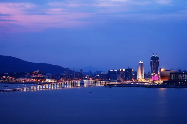 Vista noturna da cidade de Macau — Fotografia de Stock