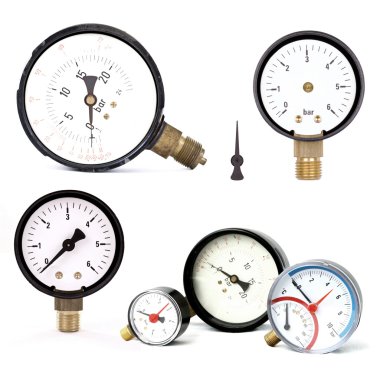 Pressure meters isolated clipart