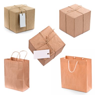 Gift box and bags clipart