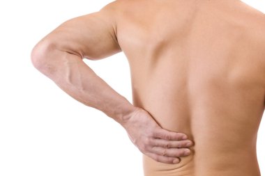 Man with back pain clipart