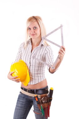 Blonde repair woman clipart