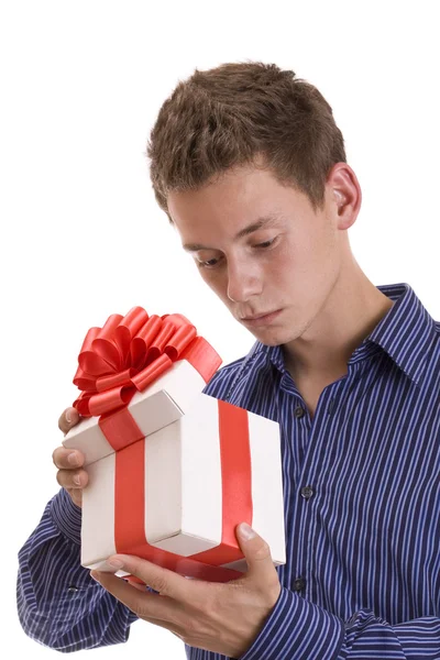 Hombre con regalo — Foto de Stock