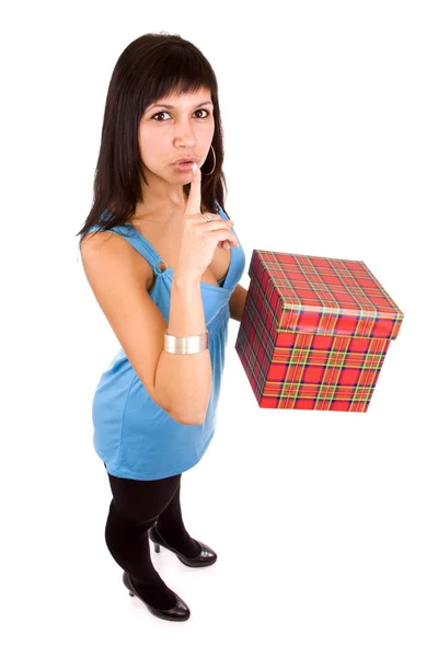 Modell zeigt eine geheime Geschenkbox — Stockfoto