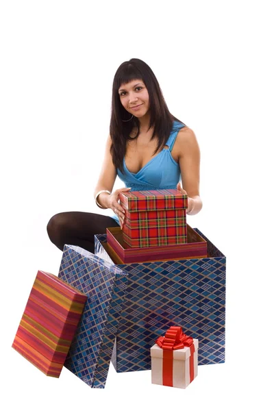 Vrouw verpakking — Stockfoto