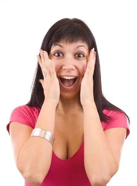Mujer feliz sorprendida —  Fotos de Stock
