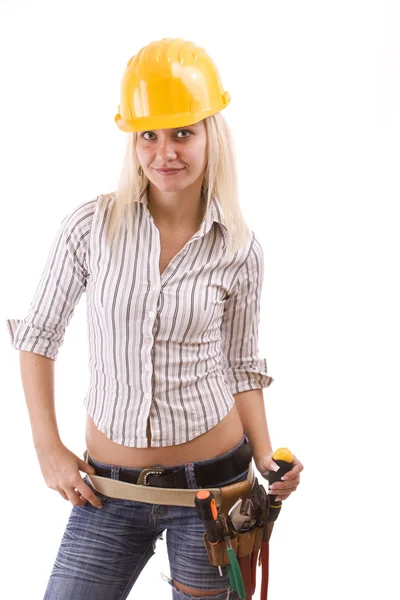 Sexy Bauarbeiterin — Stockfoto