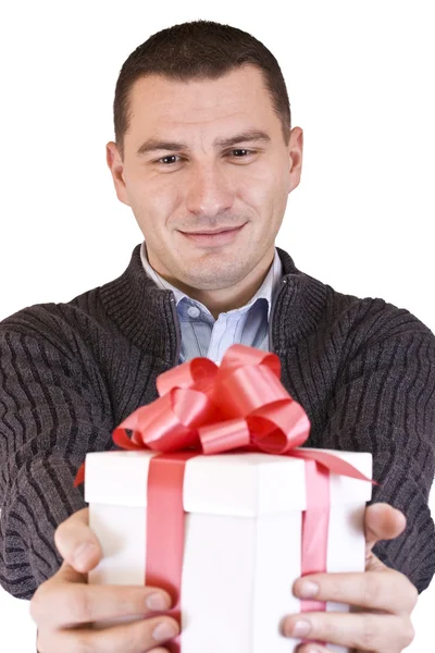 Hombre con regalo — Foto de Stock