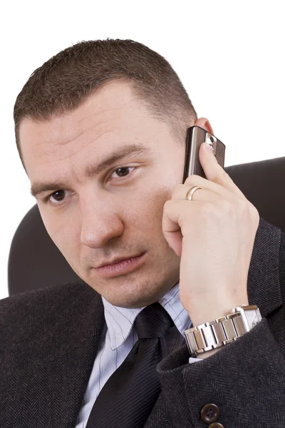 Hombre de negocios en un teléfono móvil —  Fotos de Stock