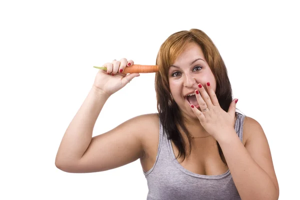 Donna e carota — Foto Stock