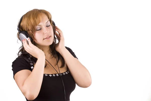 Γυναίκα ακούγοντας μουσική — Φωτογραφία Αρχείου