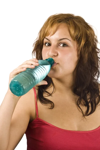 Mulher com garrafa de água — Fotografia de Stock