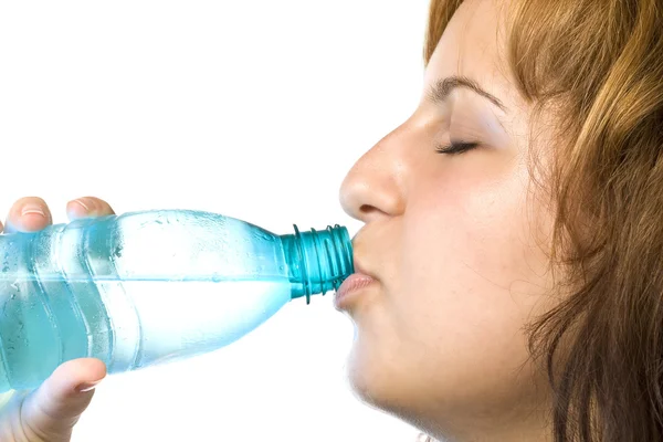 Kobieta z butelka wody — Zdjęcie stockowe