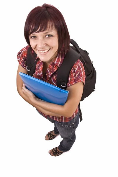 Mosolygó diák nő Stock Kép