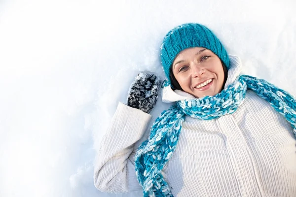 Woman in snow Royalty Free Stock Photos