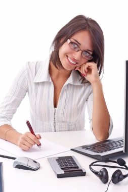 Business woman working clipart