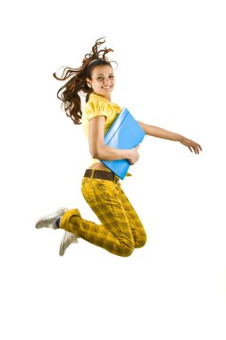 Woman jumping clipart