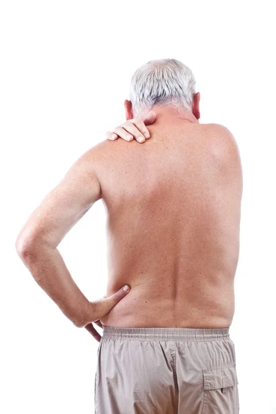 Homem com dor no pescoço — Fotografia de Stock