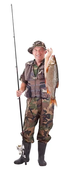 Senior fisherman — Stock Photo, Image