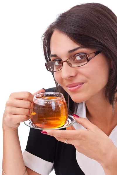 Mujer tomando una taza de té —  Fotos de Stock