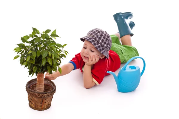 Tuinman jongetje — Stockfoto
