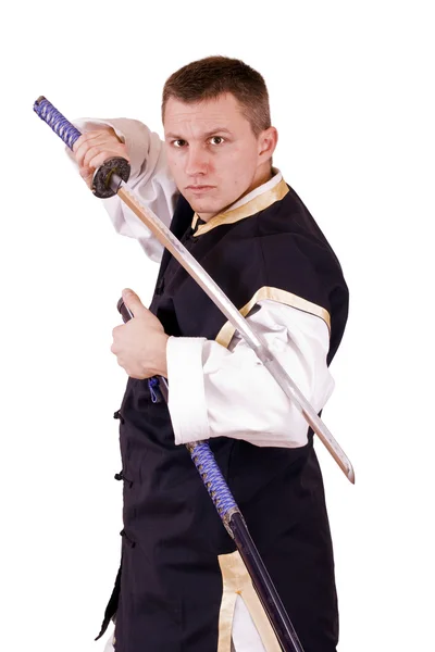 Japon kılıcı ile adam — Stok fotoğraf
