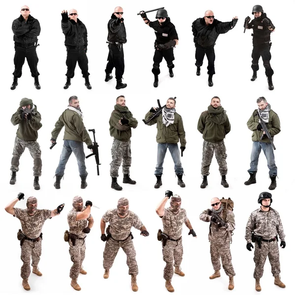 Soldato militare posa — Foto Stock