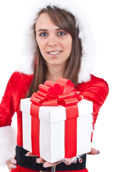 Sexy Frau mit Weihnachtsmütze — Stockfoto