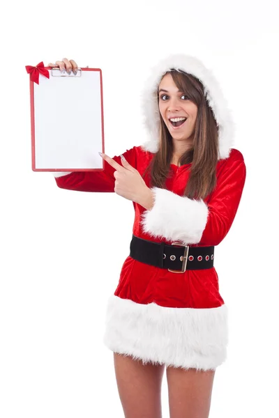Jul kvinna med en tom brev — Stockfoto