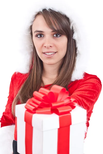 Sexy Frau mit Weihnachtsmütze — Stockfoto
