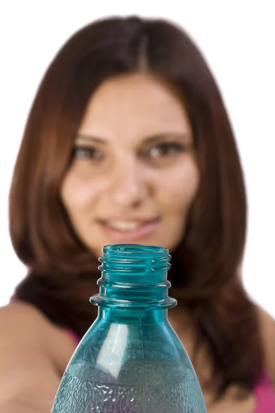 Mulher com garrafa de água Imagens De Bancos De Imagens