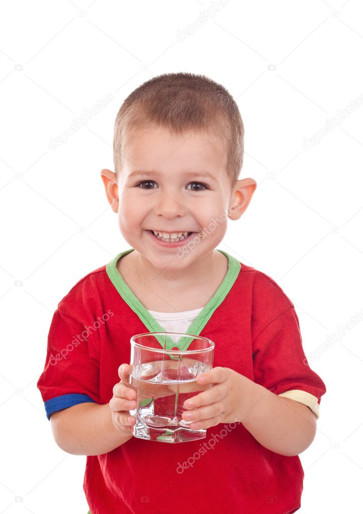 Child with water in glass