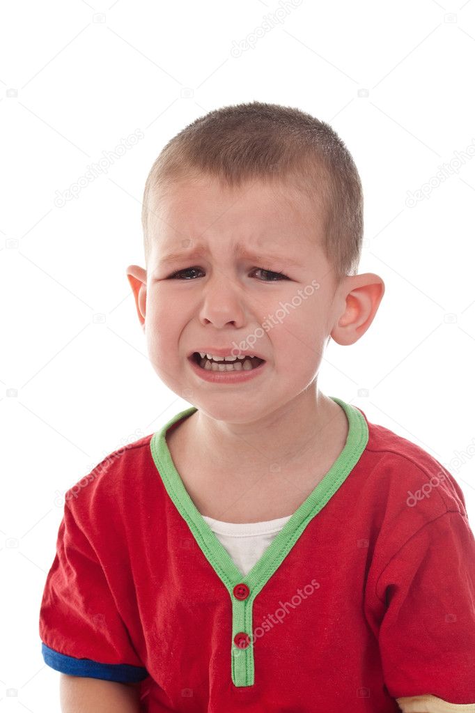 Closeup of a crying boy