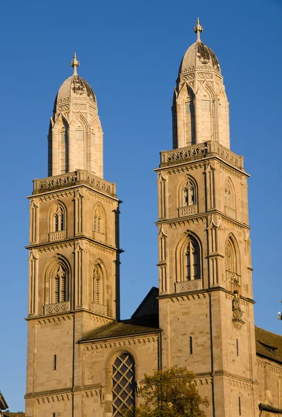 The towers of the Grossmunster — Stock Photo, Image