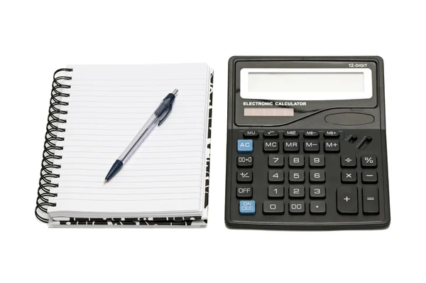 Ноутбук і калькулятор — стокове фото